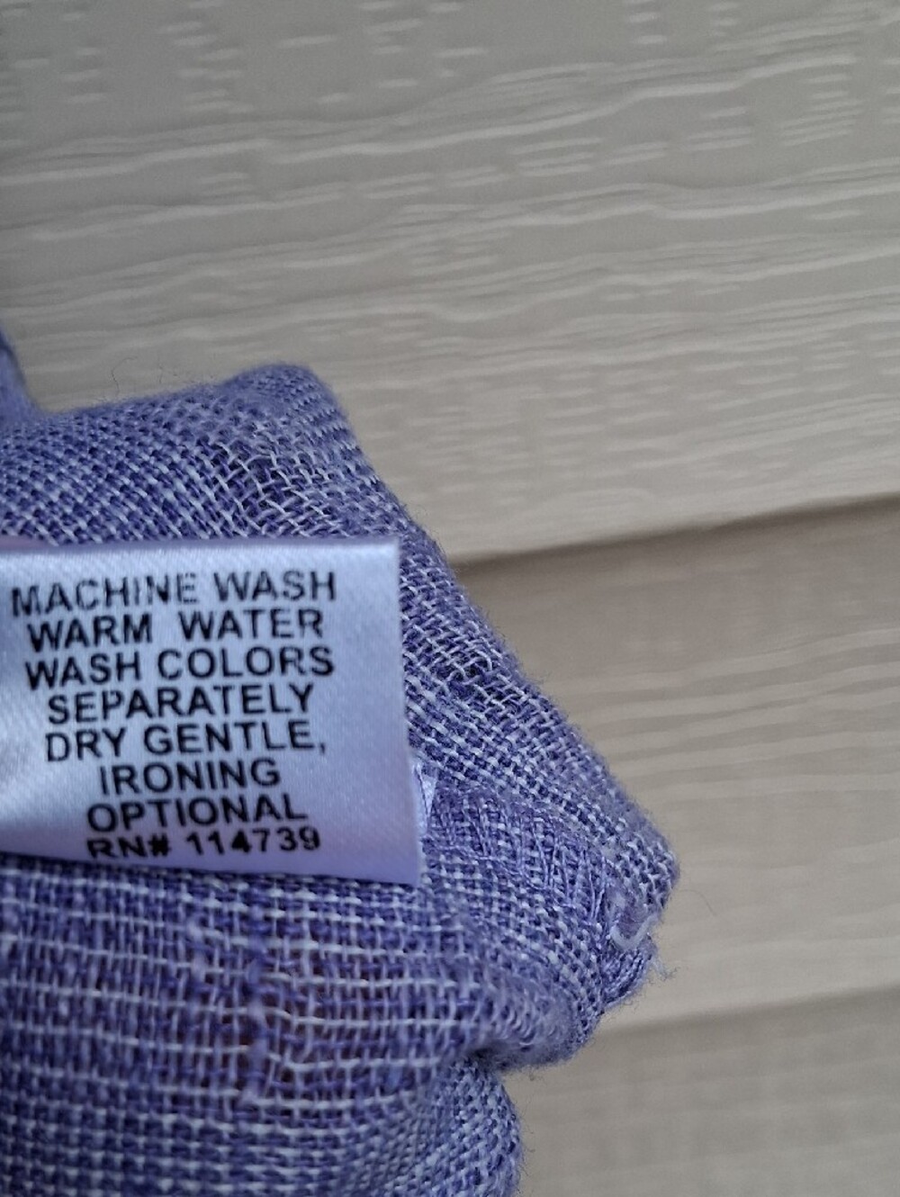 Flax Lavender/Purple Linen Button-Front Short Sleeve Top - Picture 6 of 11